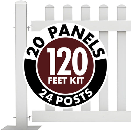 120' White Picket Event Fencing Kit - Portable Crowd Control Barrier - Crowd Control Warehouse