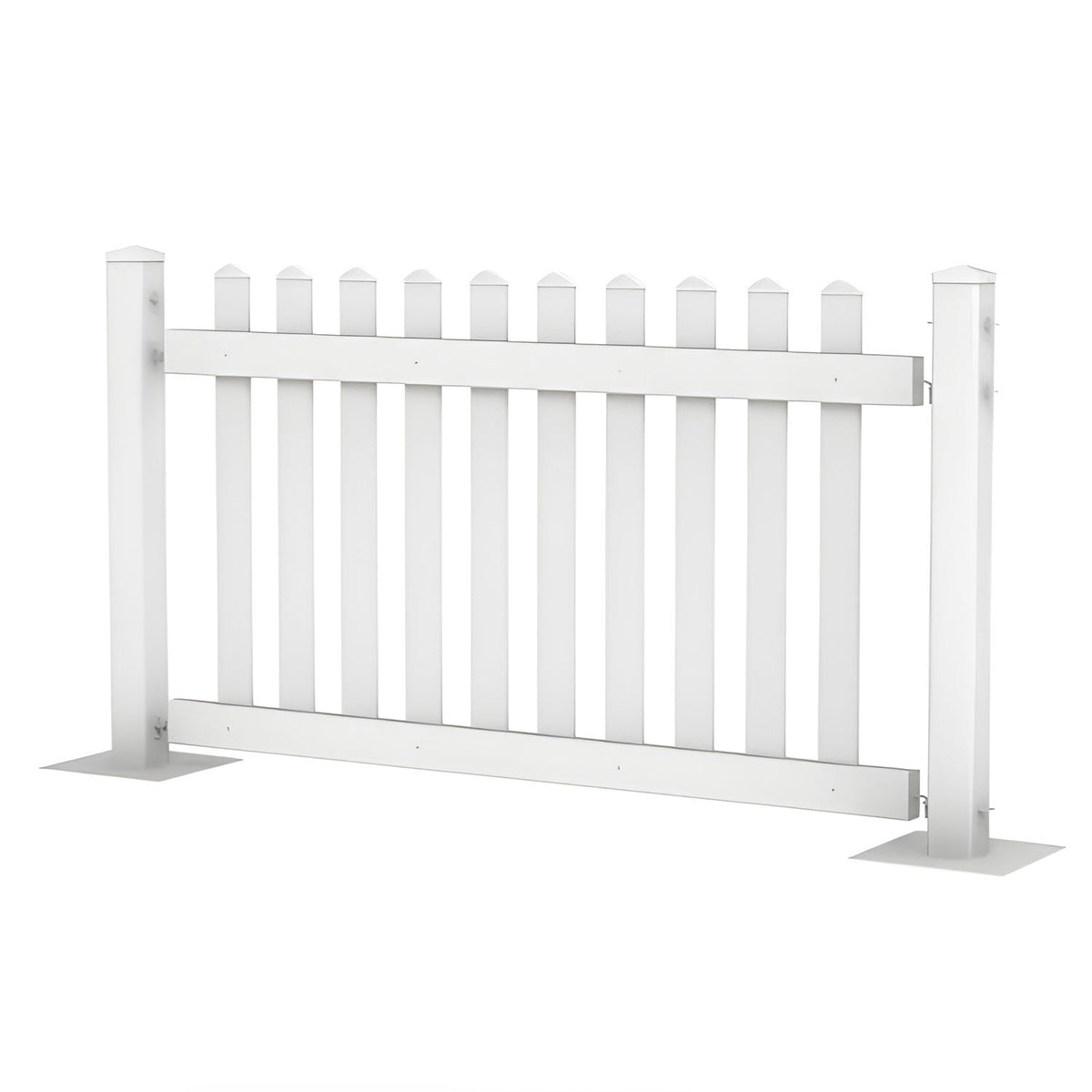 120' White Picket Event Fencing Kit - Portable Crowd Control Barrier - Crowd Control Warehouse