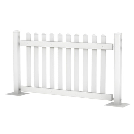 120' White Picket Event Fencing Kit - Portable Crowd Control Barrier - Crowd Control Warehouse