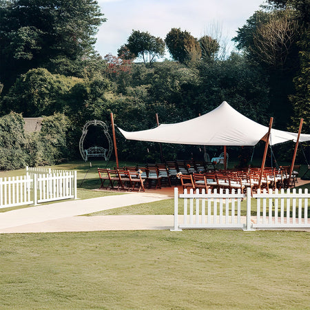 120' White Picket Event Fencing Kit - Portable Crowd Control Barrier - Crowd Control Warehouse