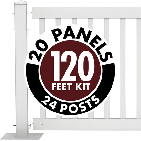 120' White Traditional Event Fencing Kit - Portable Crowd Control Barrier - Crowd Control Warehouse