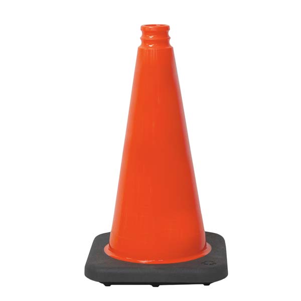 18" Orange Traffic Cone with Gorilla Grip Handle - Crowd Control Warehouse
