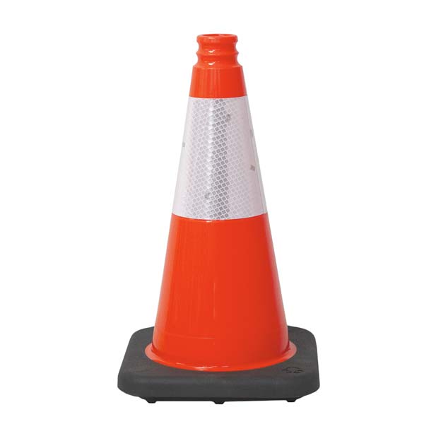 18" Orange Traffic Cone with Gorilla Grip Handle - Crowd Control Warehouse