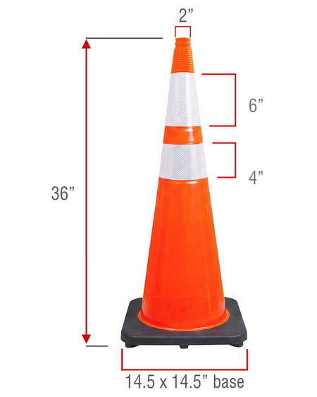 2 Pallet Bundle - 36" Orange Traffic Cone - Black Base, 10 lbs - Crowd Control Warehouse