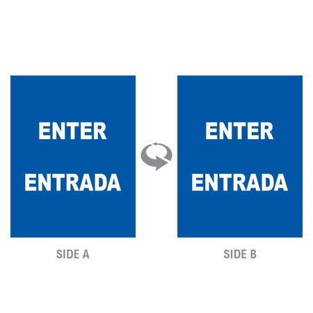 2-Sided Sign Insert - 'ENTER/ENTRADA' - Crowd Control Warehouse