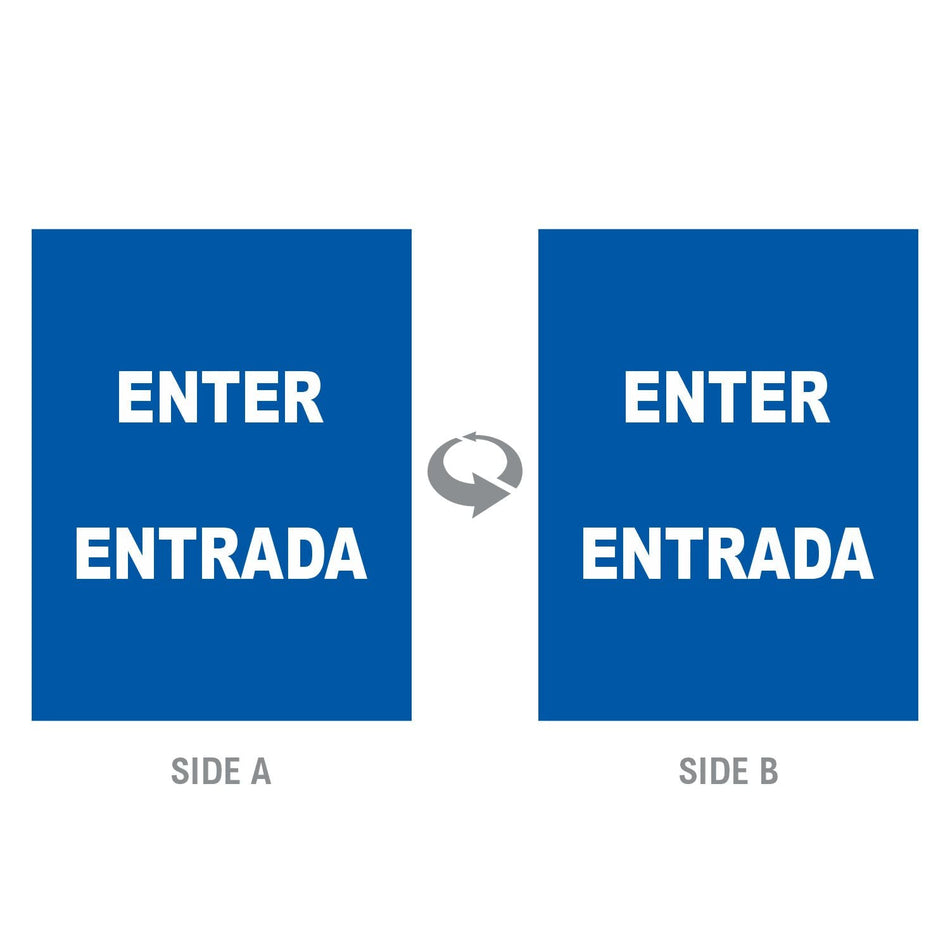 2-Sided Sign Insert - 'ENTER/ENTRADA' - Crowd Control Warehouse