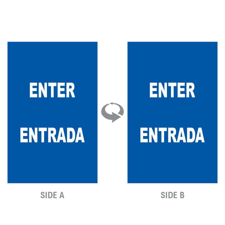 2-Sided Sign Insert - 'ENTER/ENTRADA' - Crowd Control Warehouse