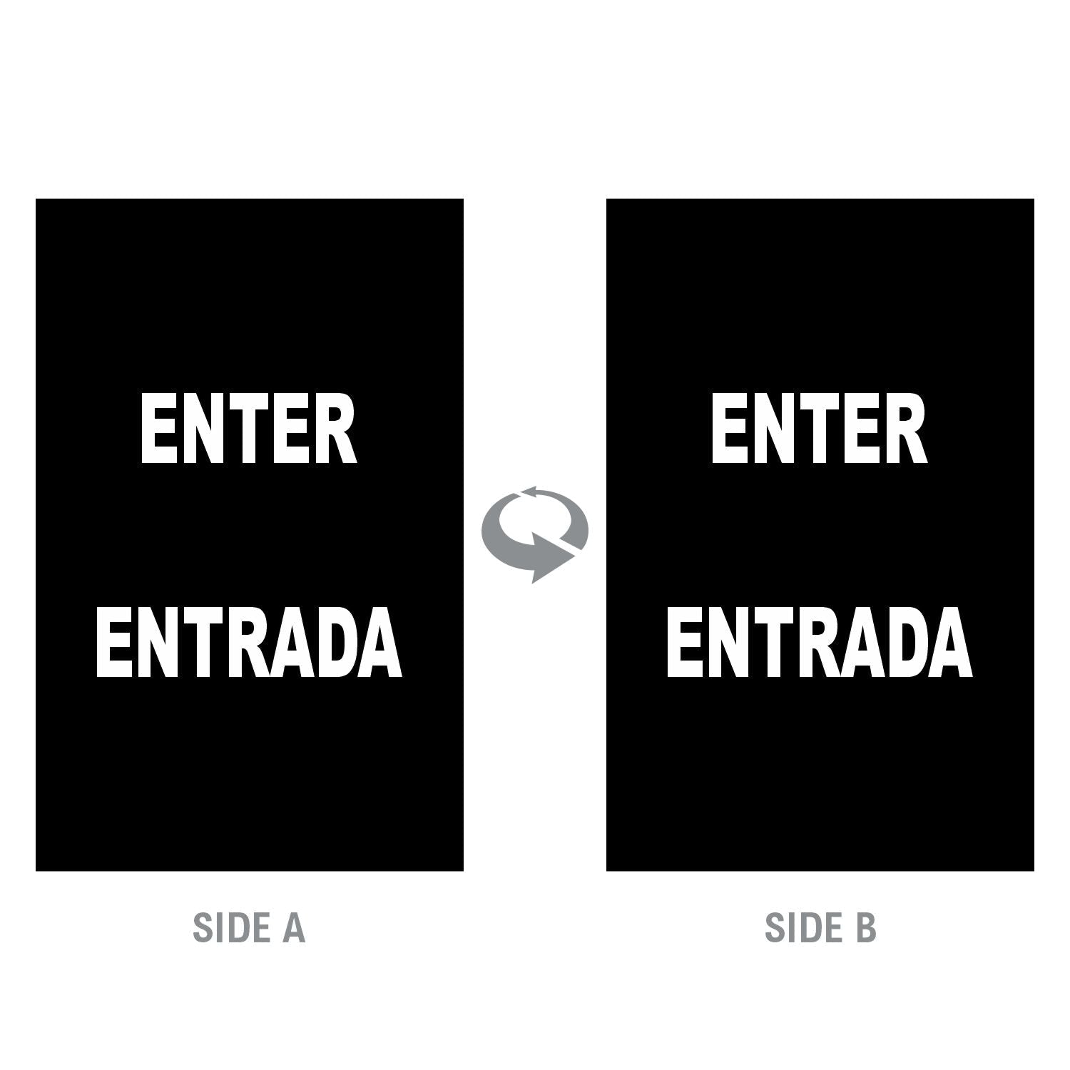 2-Sided Sign Insert - 'ENTER/ENTRADA' - Crowd Control Warehouse