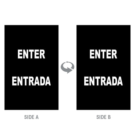 2-Sided Sign Insert - 'ENTER/ENTRADA' - Crowd Control Warehouse