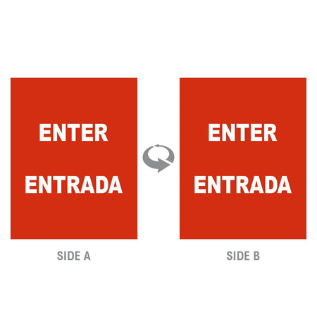 2-Sided Sign Insert - 'ENTER/ENTRADA' - Crowd Control Warehouse