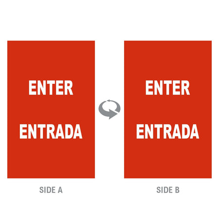 2-Sided Sign Insert - 'ENTER/ENTRADA' - Crowd Control Warehouse