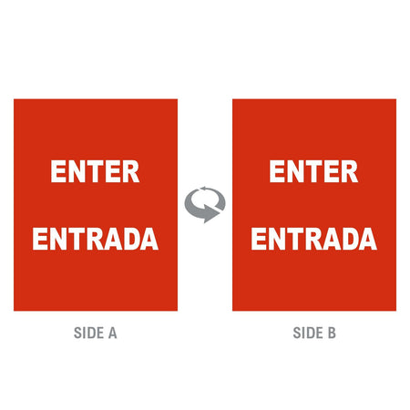 2-Sided Sign Insert - 'ENTER/ENTRADA' - Crowd Control Warehouse