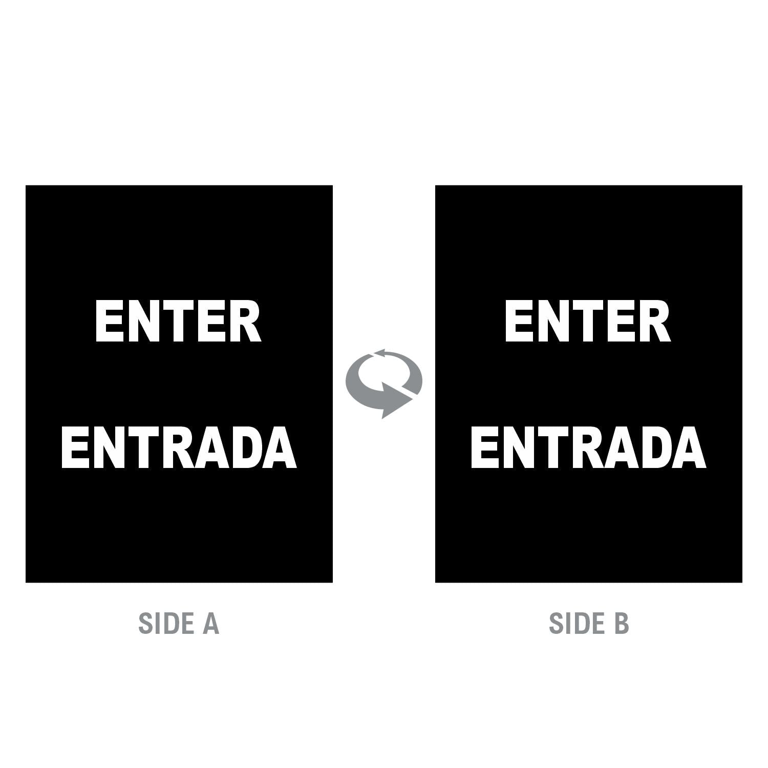 2-Sided Sign Insert - 'ENTER/ENTRADA' - Crowd Control Warehouse
