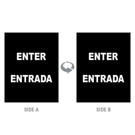 2-Sided Sign Insert - 'ENTER/ENTRADA' - Crowd Control Warehouse