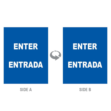 2-Sided Sign Insert - 'ENTER/ENTRADA' - Crowd Control Warehouse