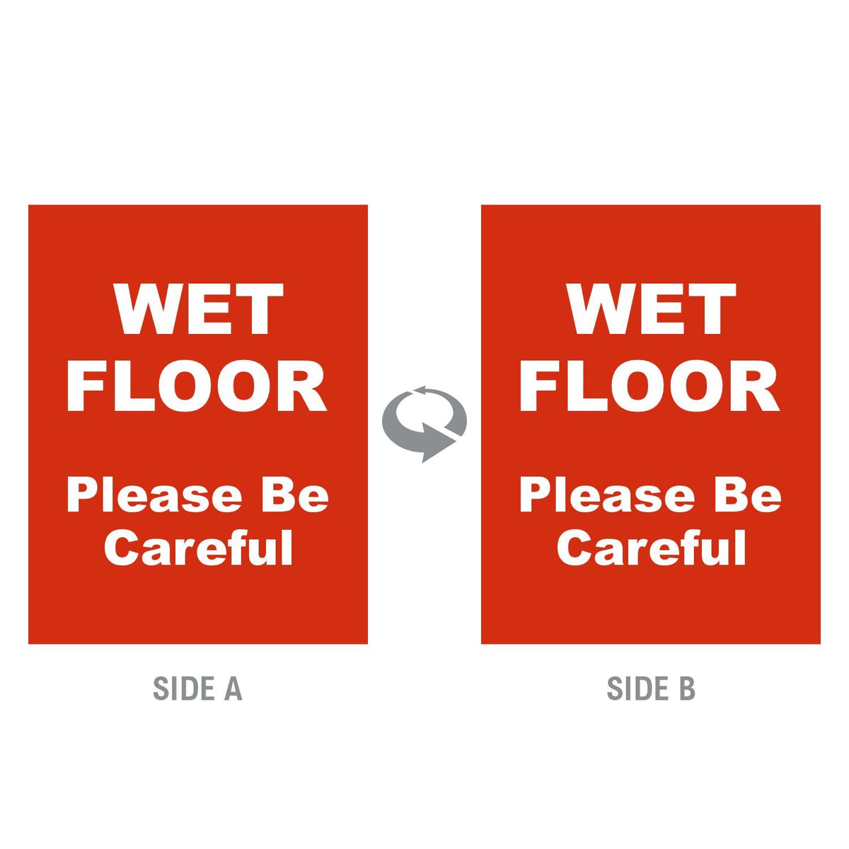 2-Sided Sign - 'WET FLOOR Please Be Careful' - Crowd Control Warehouse