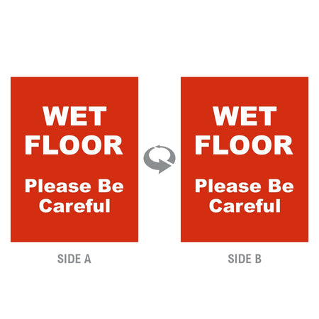 2-Sided Sign - 'WET FLOOR Please Be Careful' - Crowd Control Warehouse