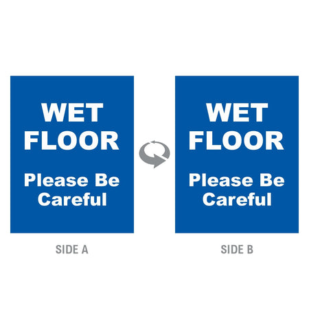 2-Sided Sign - 'WET FLOOR Please Be Careful' - Crowd Control Warehouse