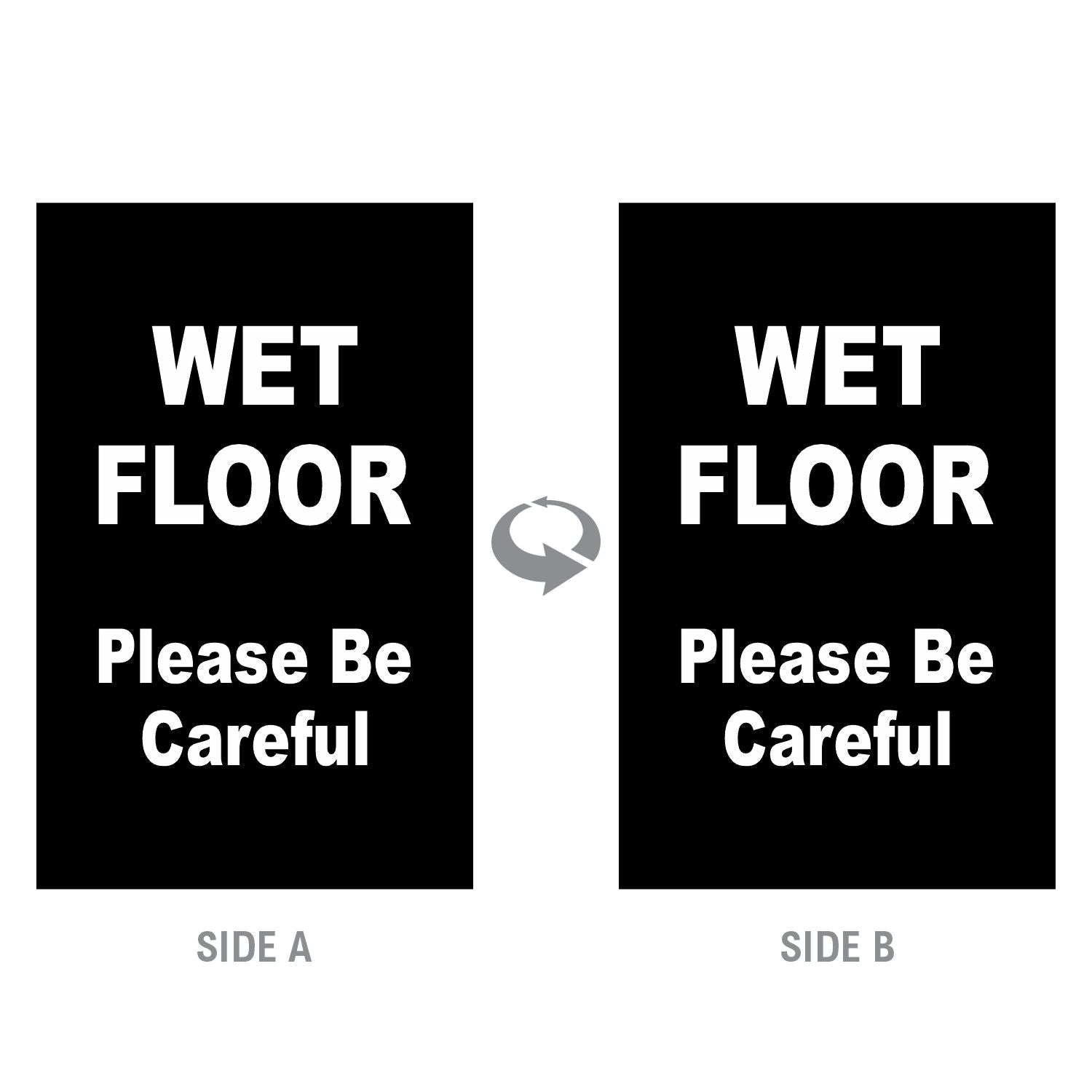 2-Sided Sign - 'WET FLOOR Please Be Careful' - Crowd Control Warehouse