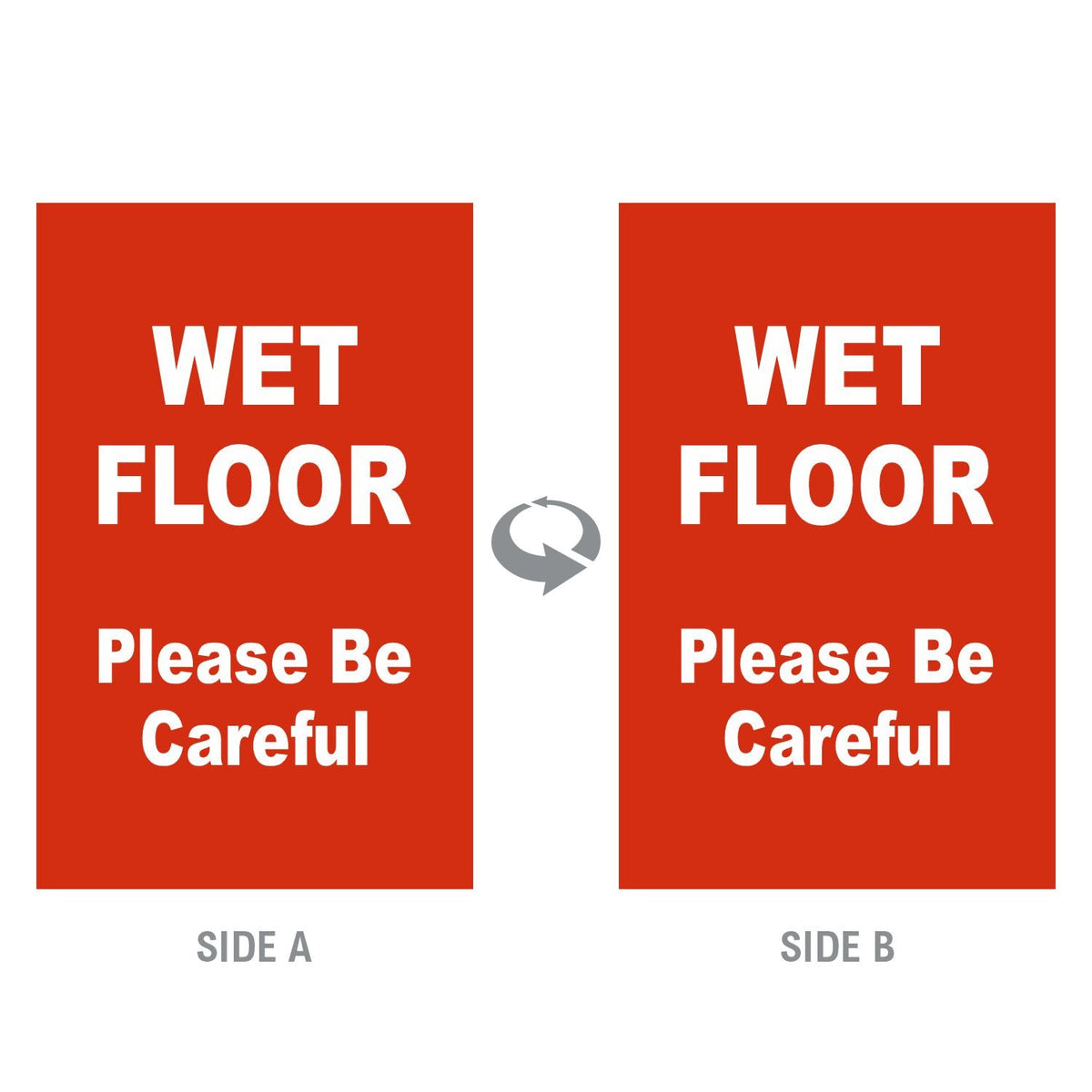 2-Sided Sign - 'WET FLOOR Please Be Careful' - Crowd Control Warehouse
