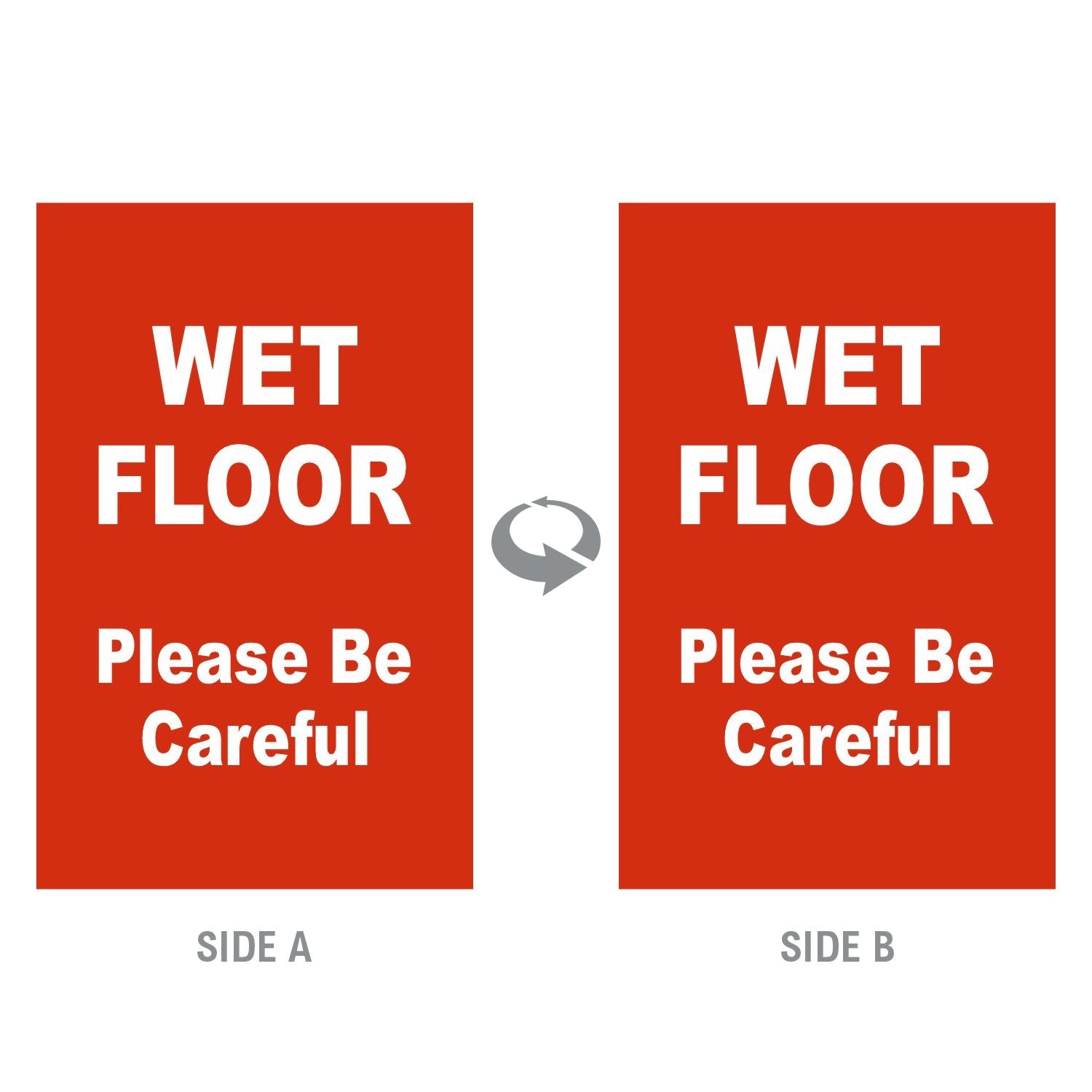 2-Sided Sign - 'WET FLOOR Please Be Careful' - Crowd Control Warehouse