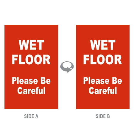 2-Sided Sign - 'WET FLOOR Please Be Careful' - Crowd Control Warehouse