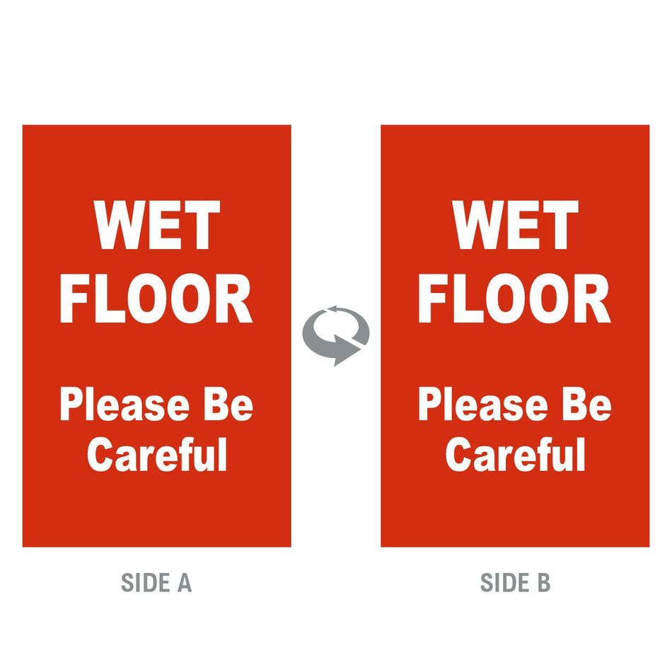 2-Sided Sign - 'WET FLOOR Please Be Careful' - Crowd Control Warehouse
