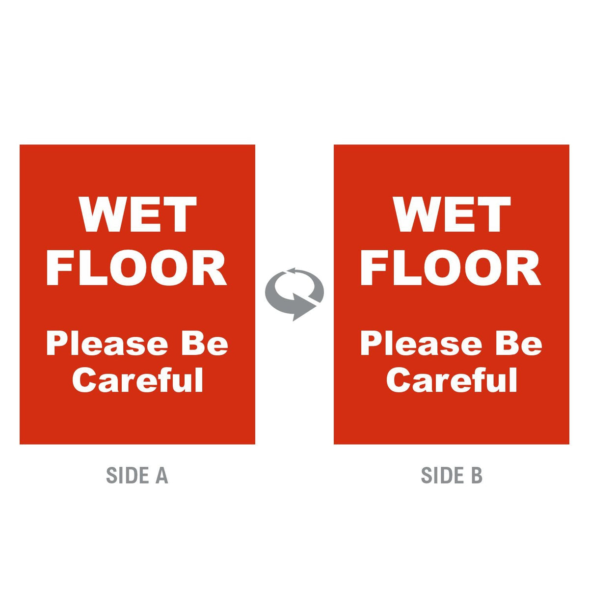 2-Sided Sign - 'WET FLOOR Please Be Careful' - Crowd Control Warehouse