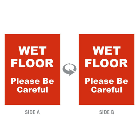 2-Sided Sign - 'WET FLOOR Please Be Careful' - Crowd Control Warehouse