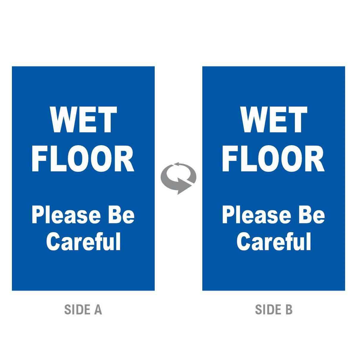 2-Sided Sign - 'WET FLOOR Please Be Careful' - Crowd Control Warehouse