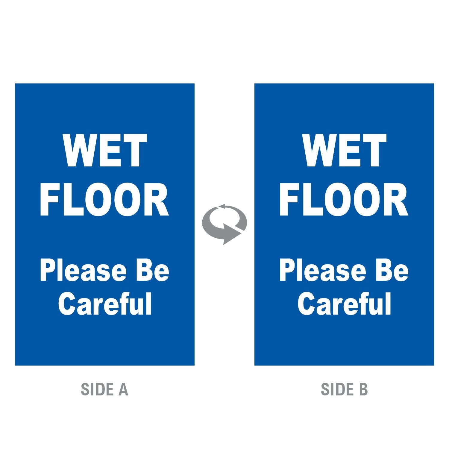 2-Sided Sign - 'WET FLOOR Please Be Careful' - Crowd Control Warehouse