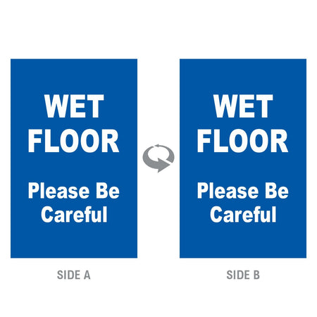 2-Sided Sign - 'WET FLOOR Please Be Careful' - Crowd Control Warehouse
