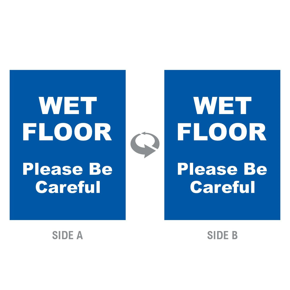 2-Sided Sign - 'WET FLOOR Please Be Careful' - Crowd Control Warehouse