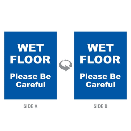 2-Sided Sign - 'WET FLOOR Please Be Careful' - Crowd Control Warehouse