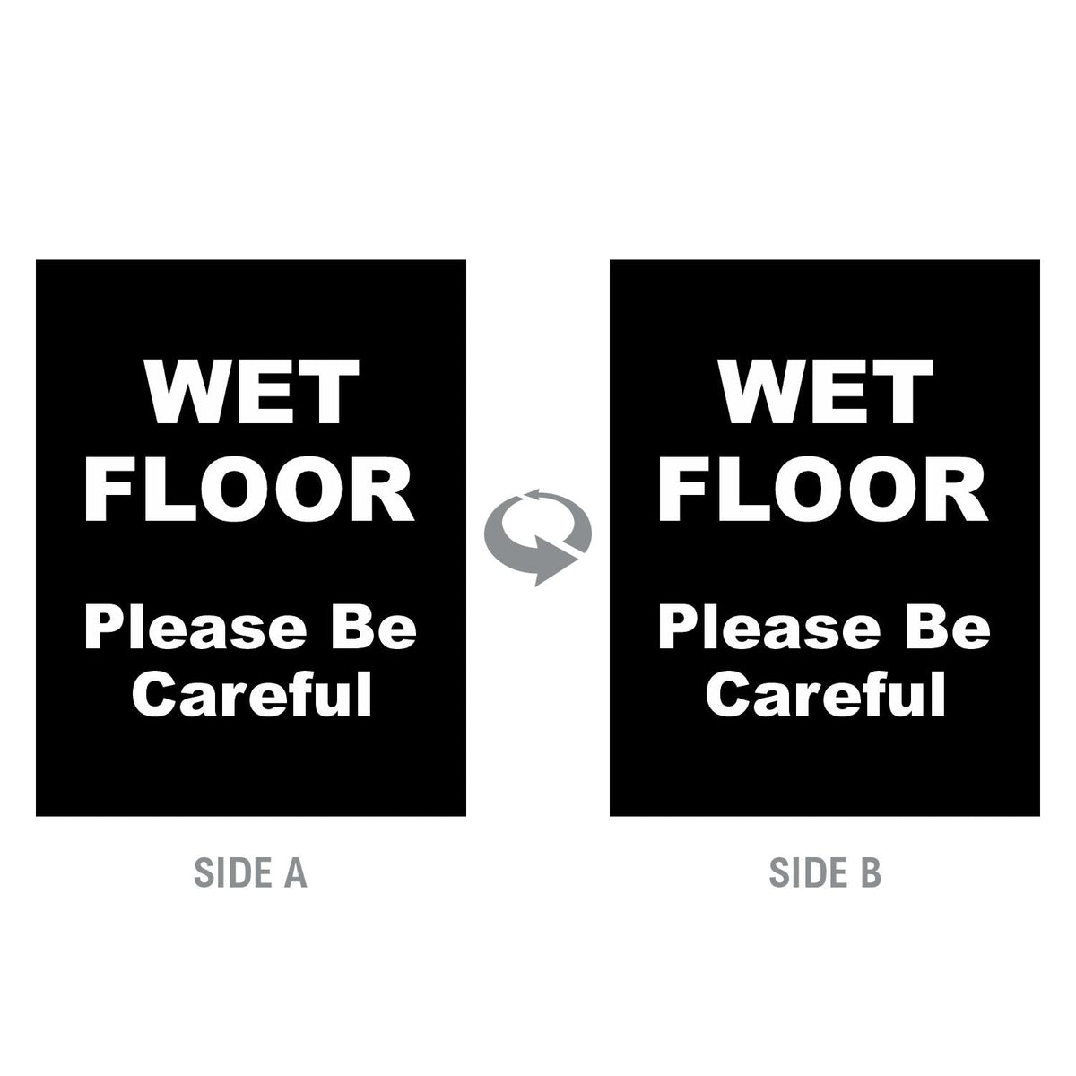 2-Sided Sign - 'WET FLOOR Please Be Careful' - Crowd Control Warehouse