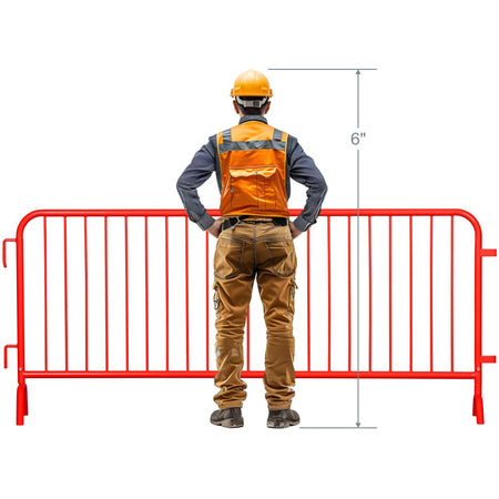 20 Pack - 8.5 Ft Powder - Coated Steel Barricades - Crowd Control Warehouse