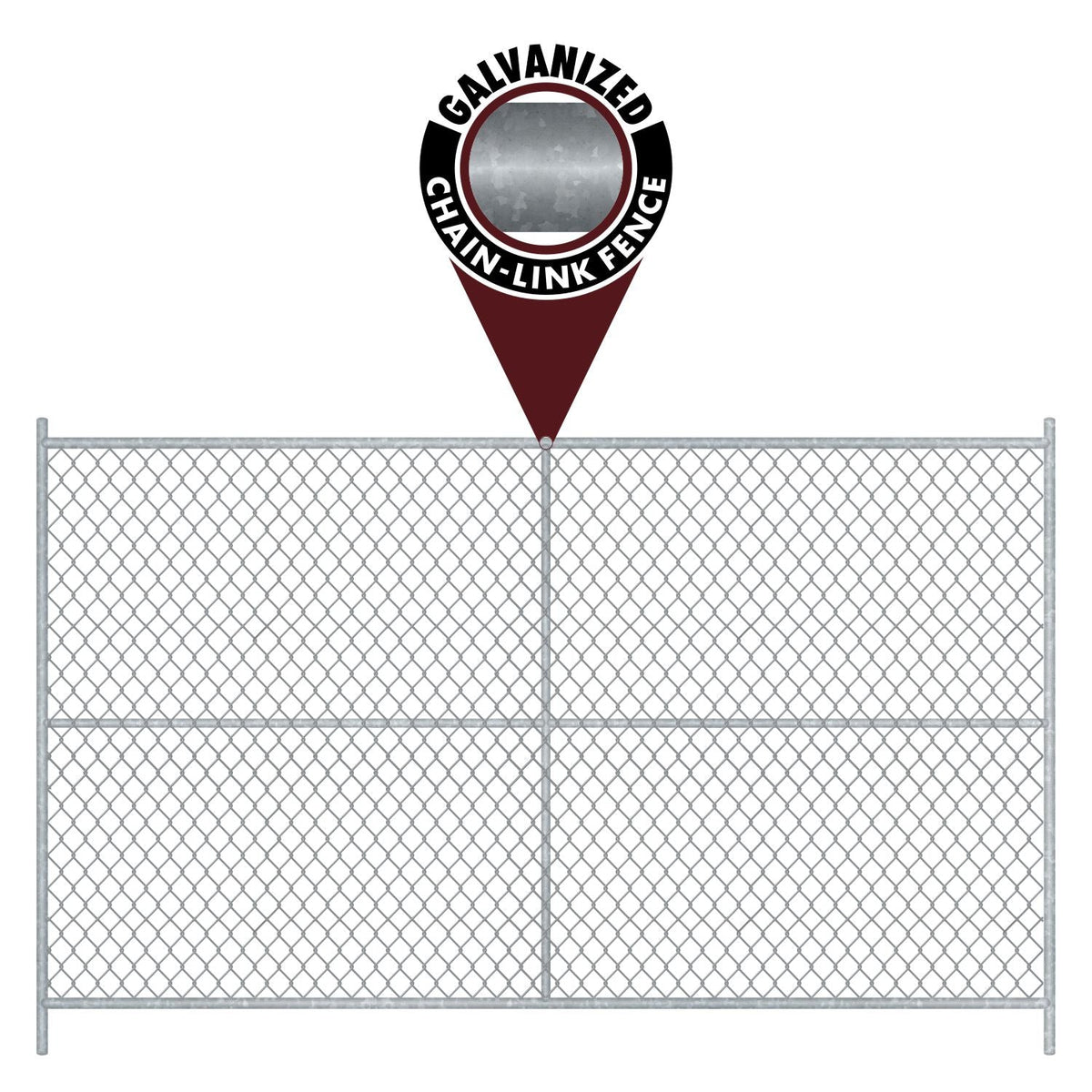 20 - Panel Chain Link Fence Kit - 6 x 10 ft, Cross Braced with Bases & Clamps - Crowd Control Warehouse