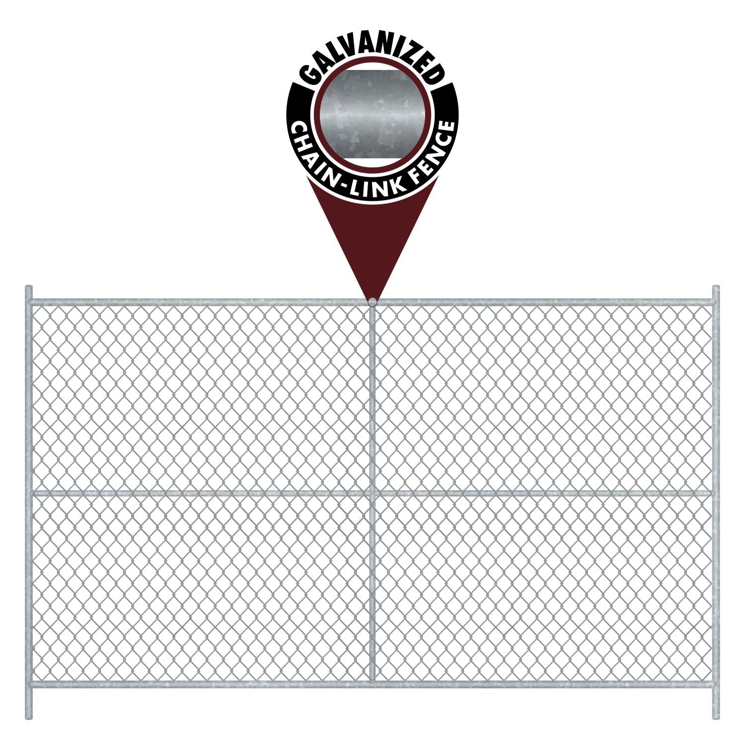 20 - Panel Chain Link Fence Kit - 6 x 10 ft, Cross Braced with Bases & Clamps - Crowd Control Warehouse