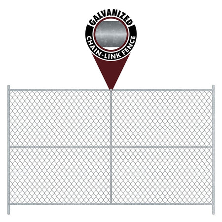 20 - Panel Chain Link Fence Kit - 6 x 10 ft, Cross Braced with Bases & Clamps - Crowd Control Warehouse