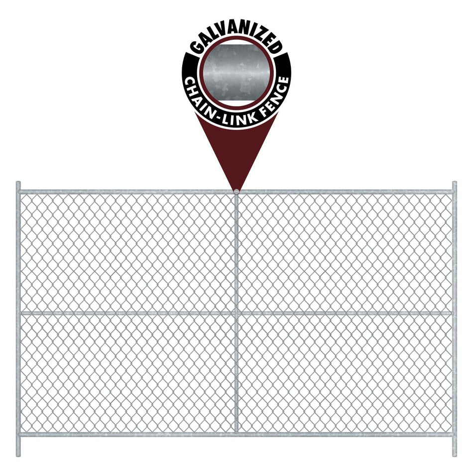 20 - Panel Chain Link Fence Kit - 6 x 10 ft, Cross Braced with Bases & Clamps - Crowd Control Warehouse