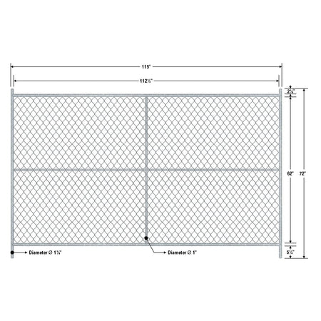 20 - Panel Chain Link Fence Kit - 6 x 10 ft, Cross Braced with Bases & Clamps - Crowd Control Warehouse