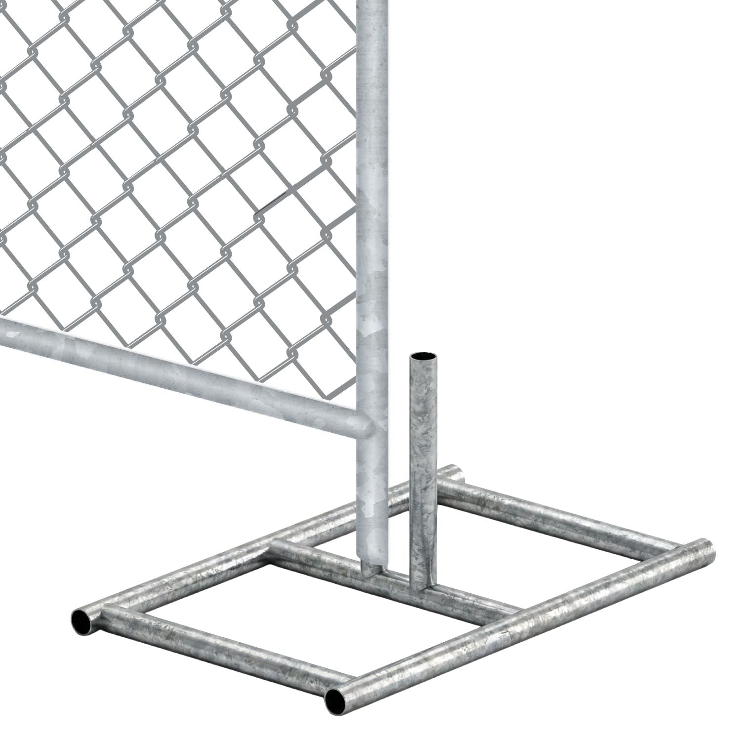 20 - Panel Chain Link Fence Kit - 6 x 10 ft, Cross Braced with Bases & Clamps - Crowd Control Warehouse