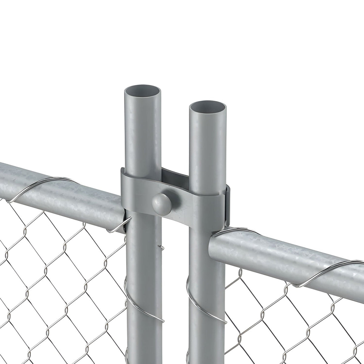 20 - Panel Chain Link Fence Kit - 6 x 10 ft, Cross Braced with Bases & Clamps - Crowd Control Warehouse
