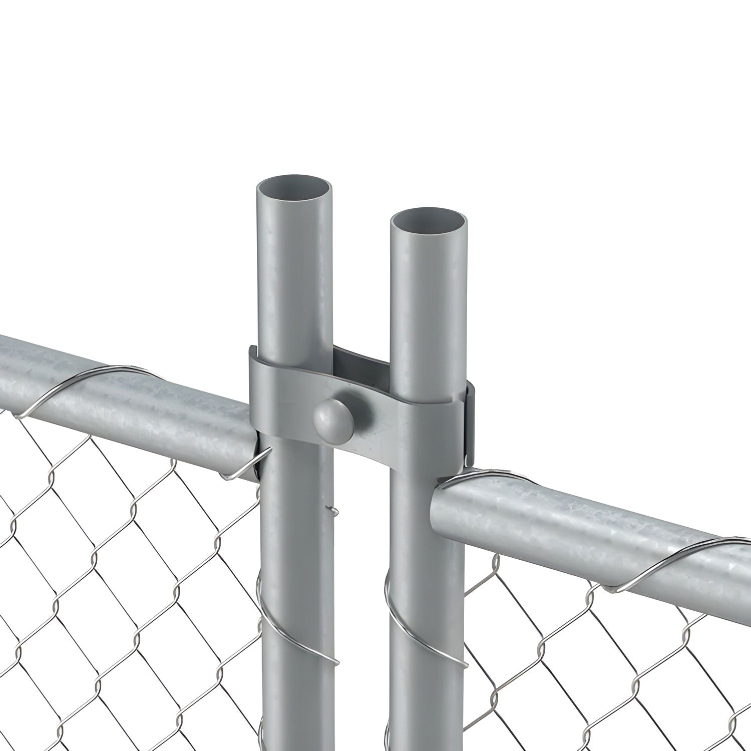 20 - Panel Chain Link Fence Kit - 6 x 10 ft, Cross Braced with Bases & Clamps - Crowd Control Warehouse