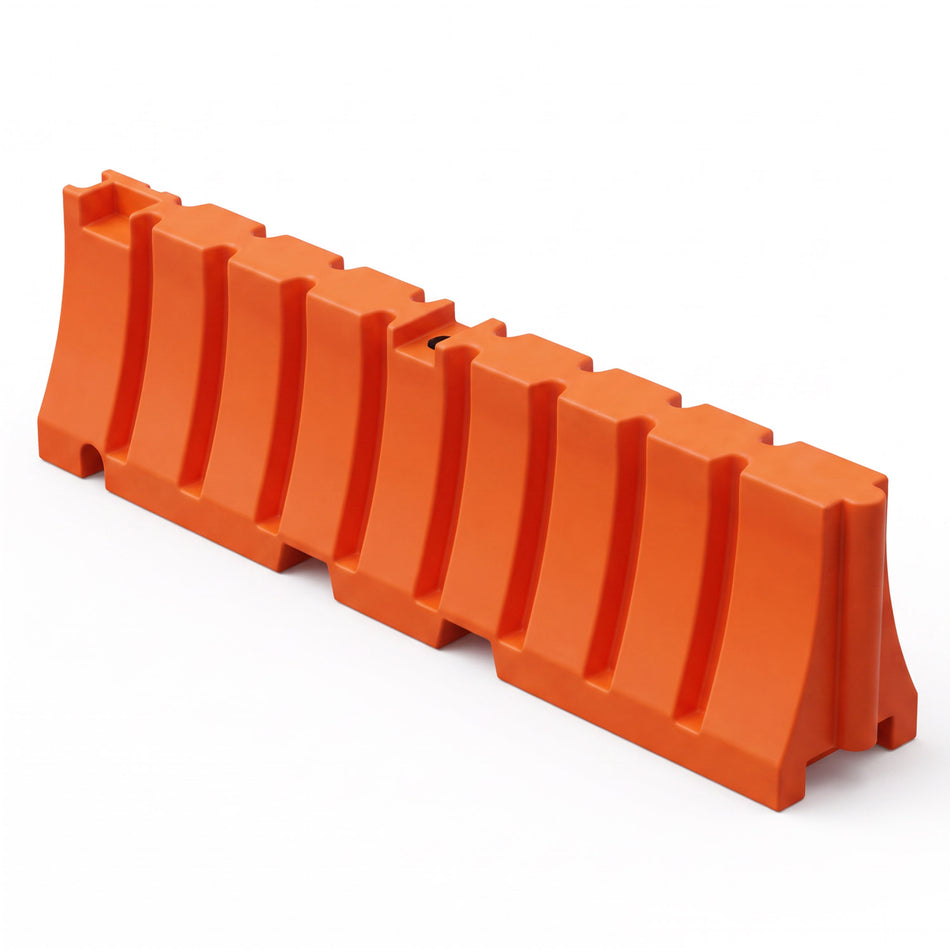 Water/Sand Fillable All Purpose Roadway or Airport Barricade - 24 in. H x 96 in. L x 16 in. W