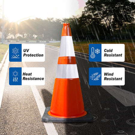 28" Performance Traffic Cone w/ Reflective Bands - Crowd Control Warehouse