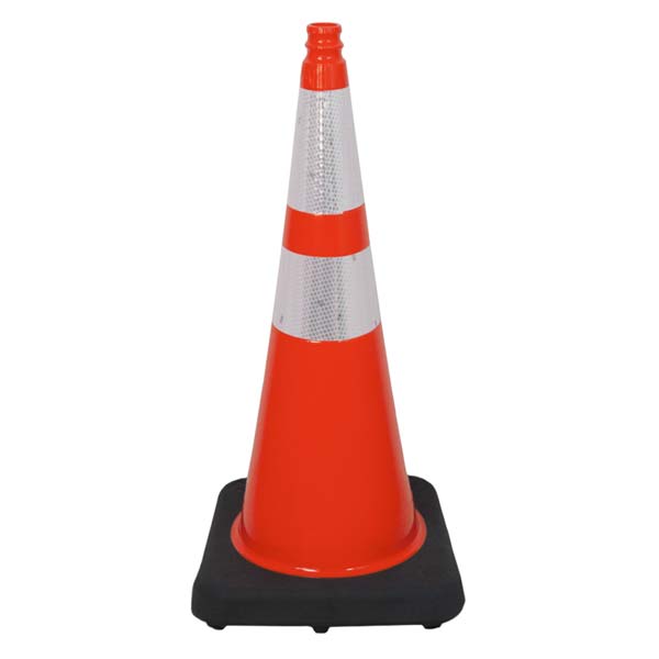 28" Slim Line Orange Traffic Cone with Gorilla Grip Handle - Crowd Control Warehouse