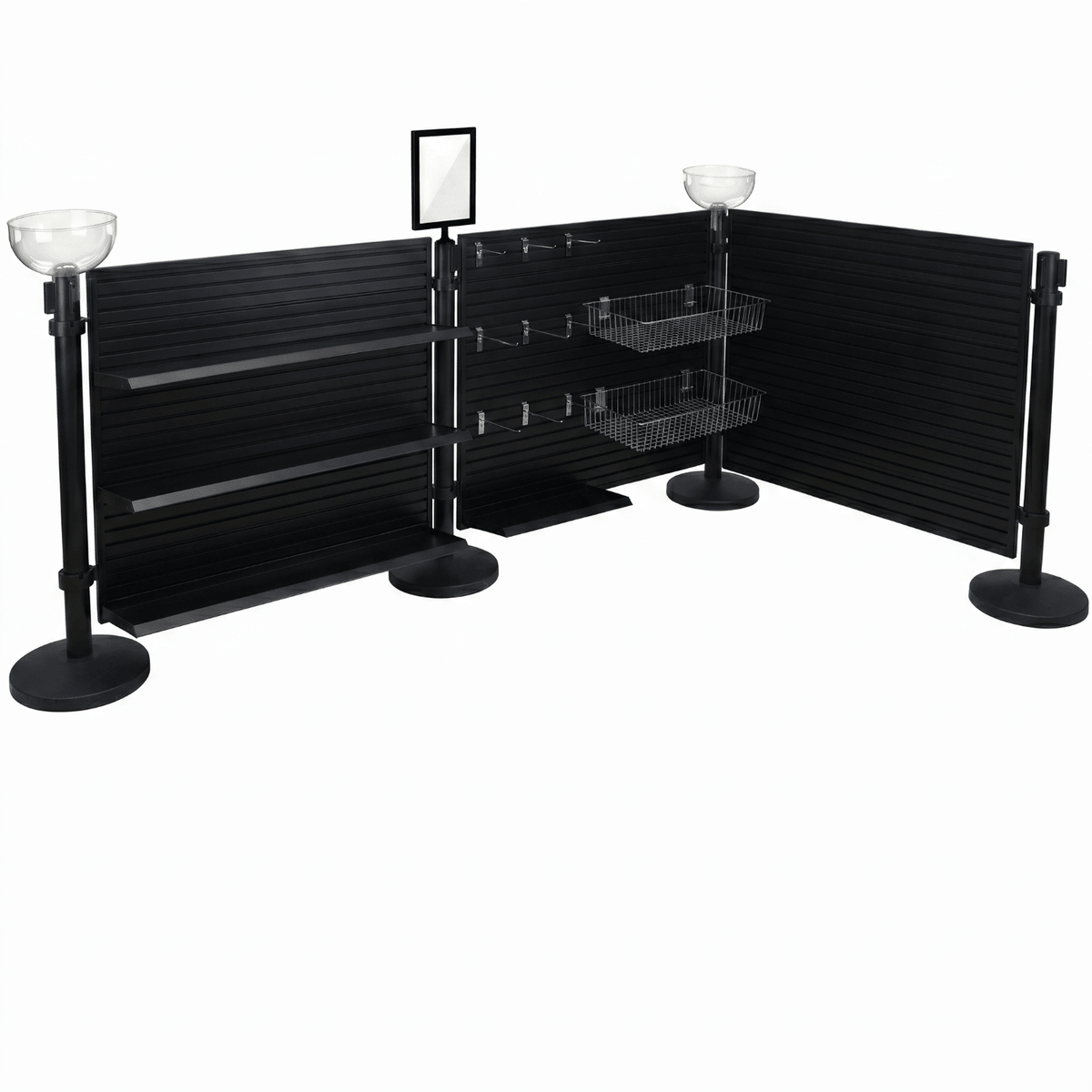 3-Panel Slatwall Bundle - High-Impact Checkout Lane Display - Crowd Control Warehouse
