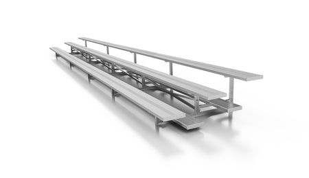 3 Row Aluminum Low Rise Bleachers - Crowd Control Warehouse