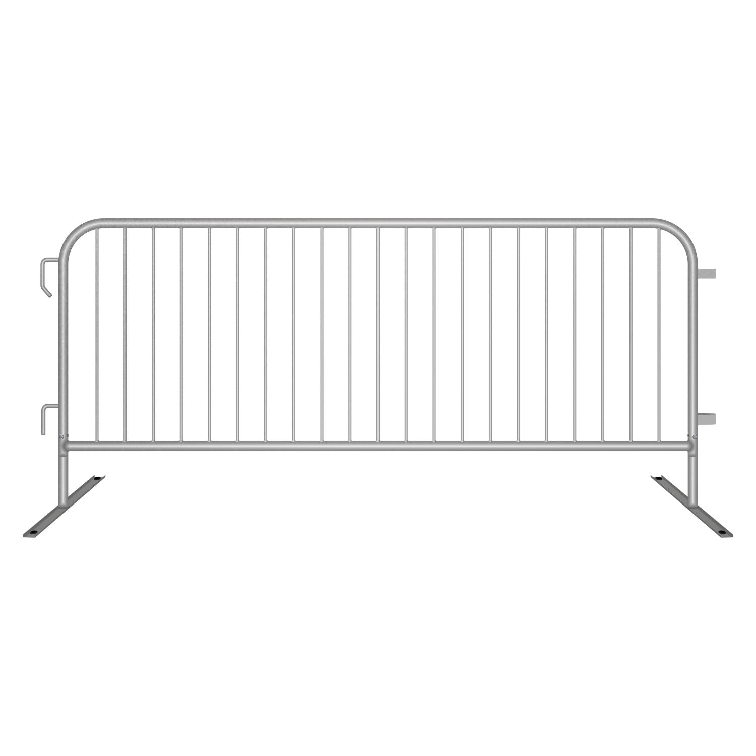 30 Pack - 8.5 Ft Economy Pre - Galvanized Steel Barricades + Storage Cart - Crowd Control Warehouse